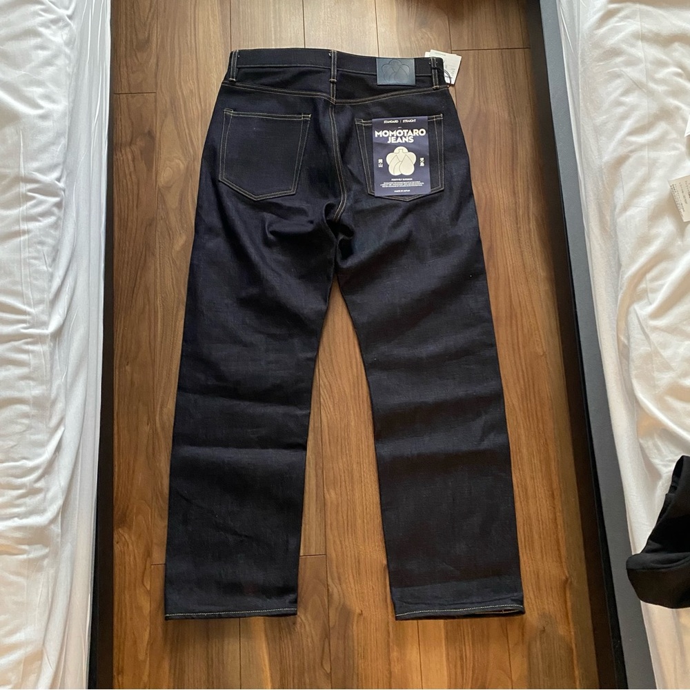 Momotaro Men's Dark Indigo Straight Jeans